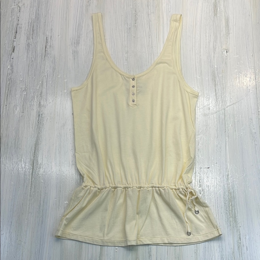 Abercrombie & Fitch Light Yellow Cinch-Waist Tank Top Sz M